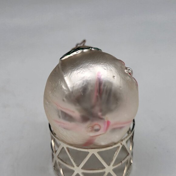 Inge Glas Anthropomorphic Pear German Glass Christmas Ornament Silver 3" - Picture 5 of 6